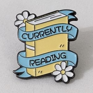 Currently Reading Enamel Pin, Brooch, Reader, Book Lover, NEW